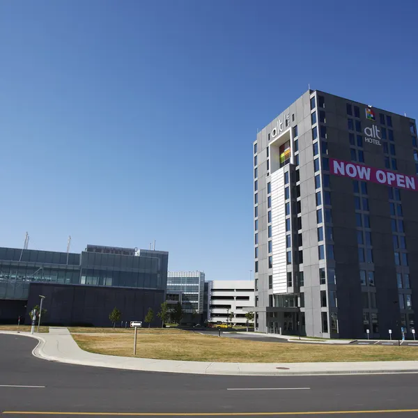ALT Hotel Toronto Airport exterior beside Toronto Pearson